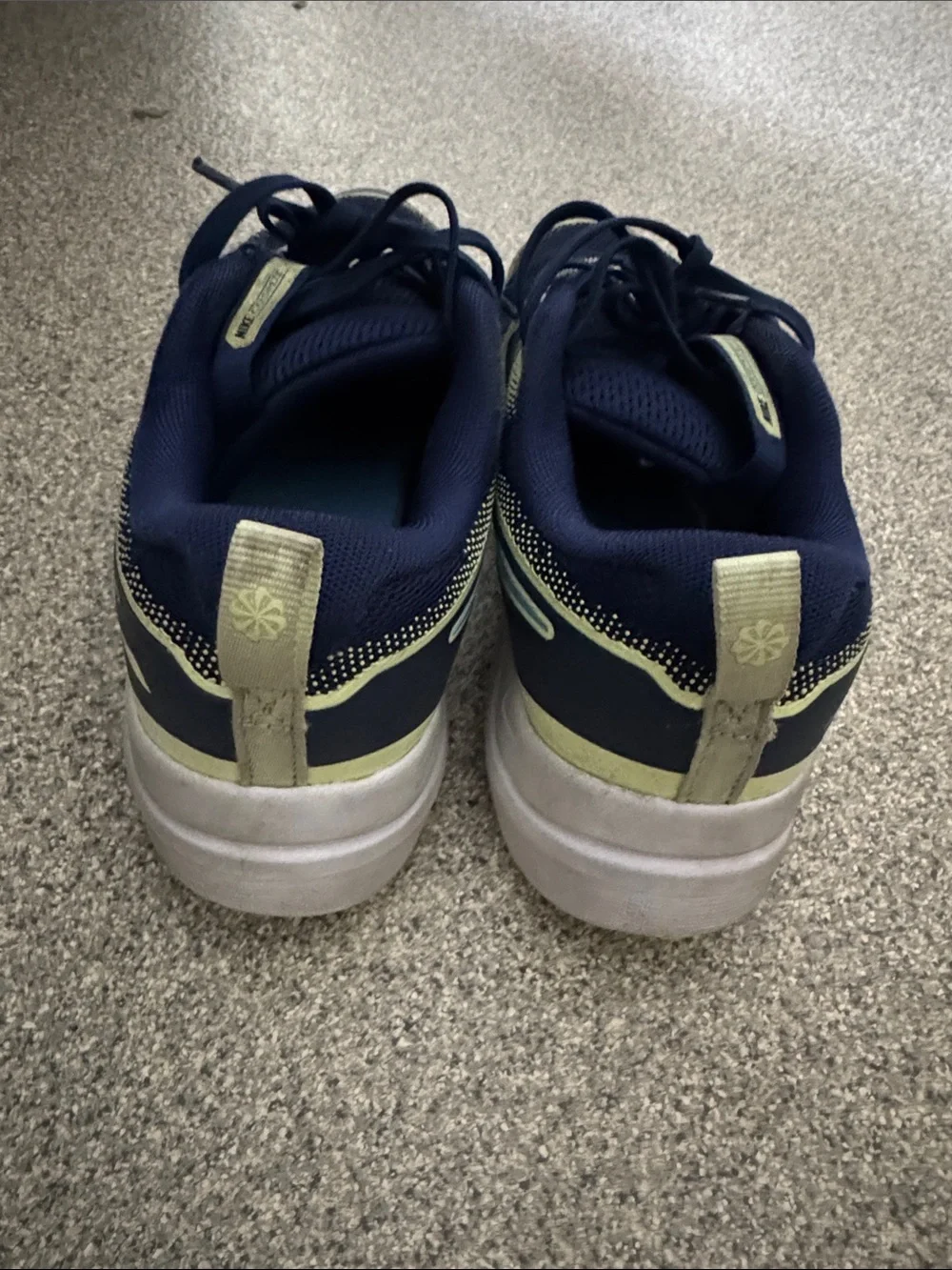 Nike Kids' Navy and Neon Yellow Cosmic Runner Athletic Sneakers